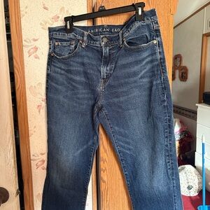 American Eagle Outfitters Men's Deep Indigo Straight Jeans EasyFlex